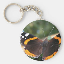 Red Admiral Butterfly Keychain