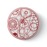 Red Alien Design Pinback Button