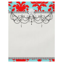 red and aqua lovely formal damask full colour flyer