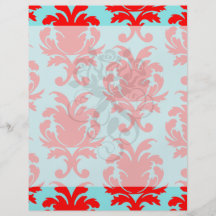 red and aqua lovely formal damask full color flyer