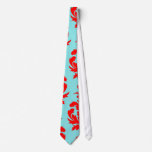 red and aqua lovely formal damask neck wear