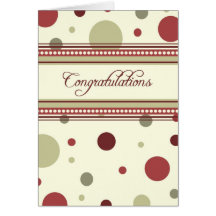 Red and Beige Dots Employee Anniversary Card