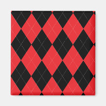 Red and Black Argyle Magnet