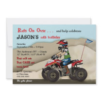 Red and Black ATV Kid Invitation