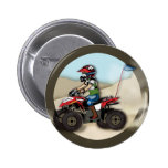 Red and Black ATV Kid Pinback Button