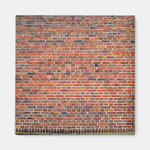 Red And Black Brick Wall With White Mortar Magnet