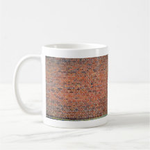 Red And Black Brick Wall With White Mortar Mugs