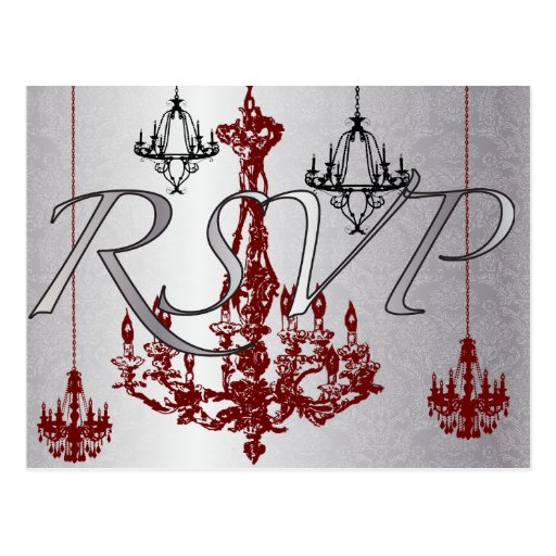 Red and Black Chandelier - RSVP Card Postcards
