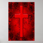 RED AND BLACK CROSS DESIGN posters