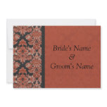 Red and Black Damask Wedding Invitation