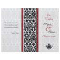 Red and Black Damask Wedding Program flyers