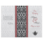 Red and Black Damask Wedding Program flyers