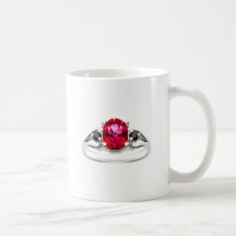 Red And Black Diamond Ring Coffee Mug