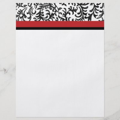 Red and Black Floral Damask Pattern by TheBrideShop