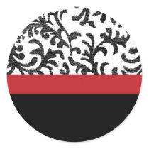Red and Black Floral Damask Pattern