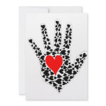 Red and black hearts hand outline personalized announcements
