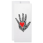 Red and black hearts hand outline rack cards