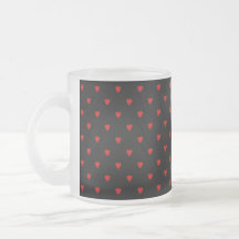 Red and Black Hearts. Pattern. Mugs
