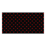 Red and Black Hearts. Pattern. Photo Card Template