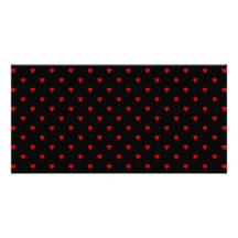 Red and Black Hearts. Pattern. Photo Card Template