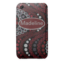 Red and Black Iphone4s case floral Case-Mate iPhone 3 Case