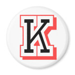 red and black letter K Fridge Magnets