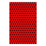 Red and Black Polka Dot Pattern. Spotty. Stationery Paper