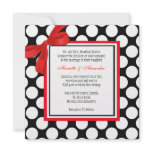 Red and Black Polka Dot Wedding Invitation