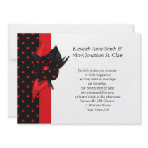 Red and Black Polka Dot Wedding Invitations