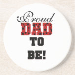 Red and Black Proud Dad to Be Gifts Coaster