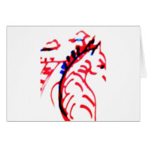 Red and Black Running Zebra Card