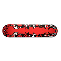 Red and Black Skateboard Deck