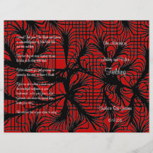 Red and Black Spiderweb Themed Wedding Program Full Color Flyer