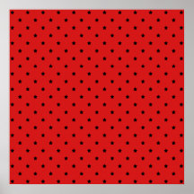 Red and Black Stars Pattern. Poster