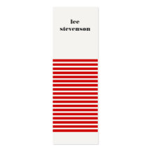 Red and Black Striped Mini Business Card