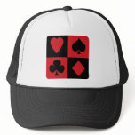 Red and Black Suit Design hats