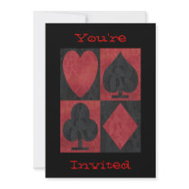 Red and Black Suits in Lace, Personalized Announcements