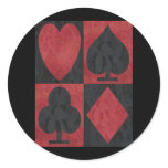 Red and Black Suits in Lace Round Sticker