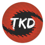 Red and Black TKD Hurricane Round Sticker