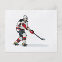 red and black uniform ice hockey player flyer design