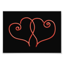 Red and Black Valentines Swirl Hearts Photo Art