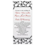 red and black Wedding program rack cards