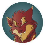 Red and blonde Werewolf stickers