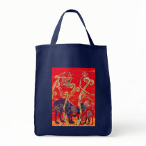 Red and Blue Camels Grocery Bag