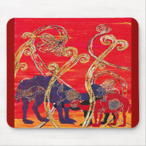 Red and Blue Camels Mousepad