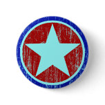 RED AND BLUE DISTRESSED STAR BUTTON