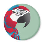 RED AND BLUE MACAW PARROT magnets