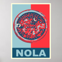 Red and Blue NOLa Water Metre Posters
