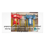 red and blue, papercut lantern made in china, c... photo cards