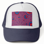 Red and blue peacock tail mesh hats